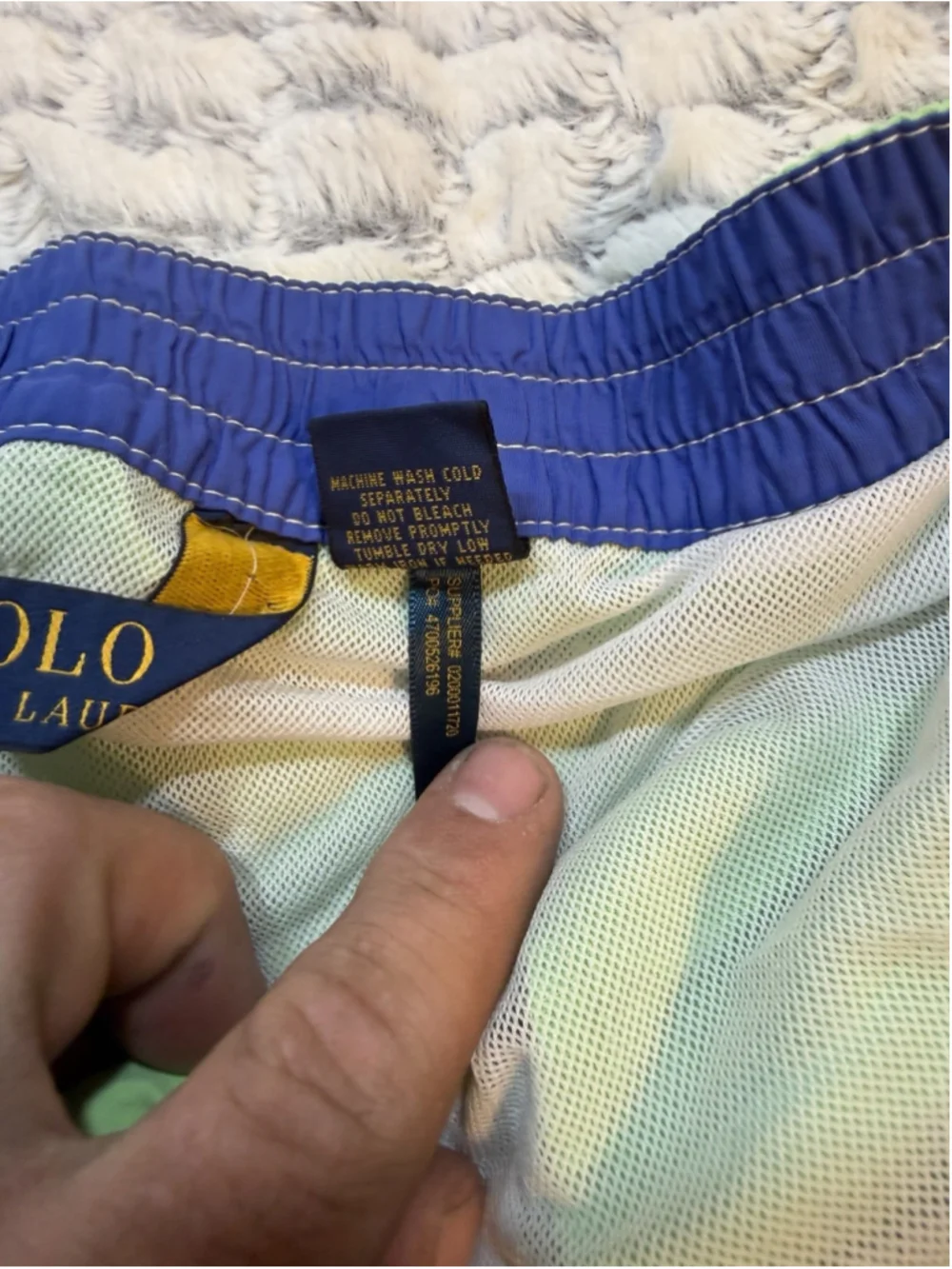 Polo Ralph Lauren Men’s Green Logo Swim Shorts Size S Drawstring Lined Elastic